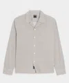 Todd Snyder Cropped Poplin Camp Collar Shirt In Gray