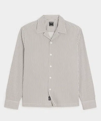Todd Snyder Cropped Poplin Camp Collar Shirt In Gray