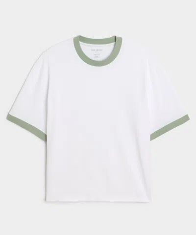 Todd Snyder Cropped Portuguese Jersey Ringer Tee In Simply White In Multi