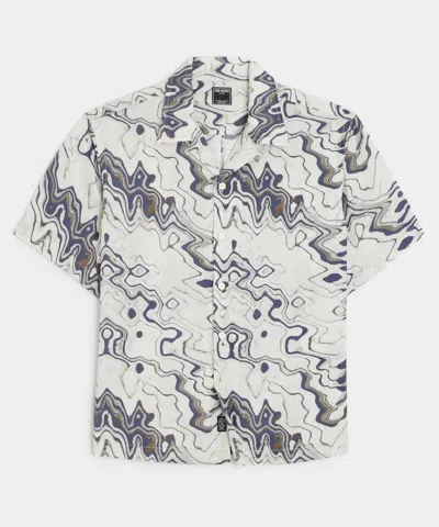 Todd Snyder Cropped Rayon Camp Collar Shirt In Multi