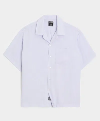 Todd Snyder Cropped Sea Soft Irish Linen Camp Collar Shirt In Blue