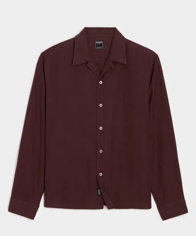 Todd Snyder Cropped Sea Soft Irish Linen Camp Collar Shirt In Purple
