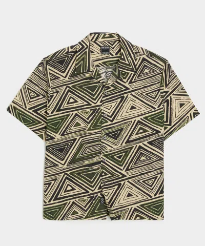Todd Snyder Cropped Silk-cotton Camp Collar Shirt In Green