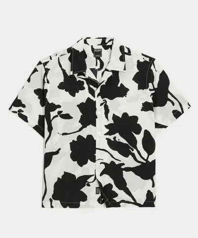 Todd Snyder Cropped Silk-cotton Camp Collar Shirt In White