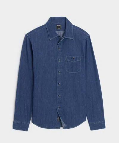 Todd Snyder Denim Point Collar Shirt In Blue
