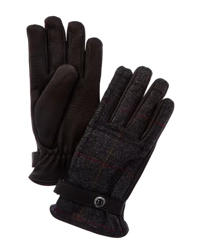 Todd Snyder Dents Muncaster Leather-trim Cashmere-lined Wool Gloves In Brown