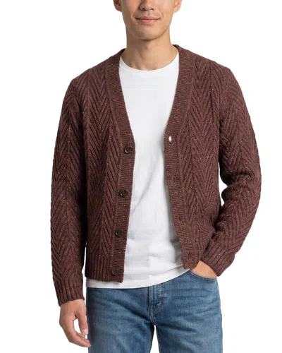 Todd Snyder Donegal Wool & Alpaca-blend Cable Cardigan In Burgundy