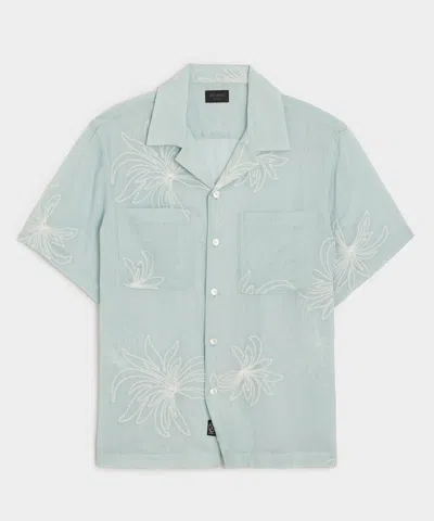 Todd Snyder Embroidered Capri Shirt In Light Blue In Green