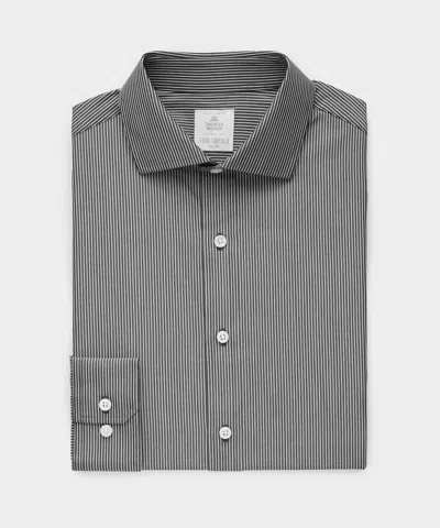 Todd Snyder End-on-end Poplin Dress Shirt In Black Stripe In Gray