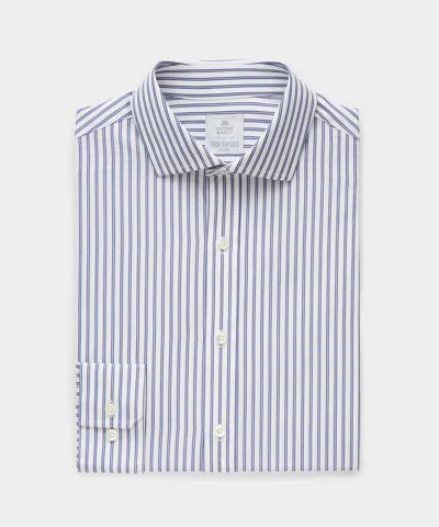 Todd Snyder End-on-end Poplin Dress Shirt In Blue Stripe