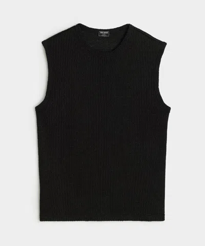 Todd Snyder Fisherman Ribbed Muscle Tank In Black