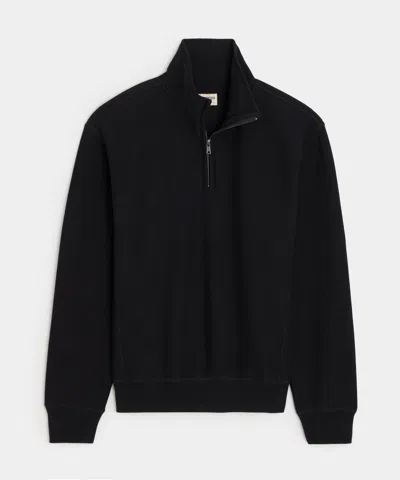 Todd Snyder Fleece Quarter-zip Sweatshirt In Black
