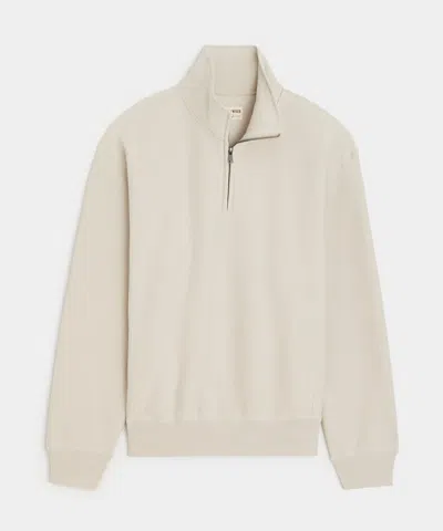Todd Snyder Fleece Quarter-zip Sweatshirt In Neutral