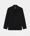 Todd Snyder Gabardine Spread Collar Overshirt In Black
