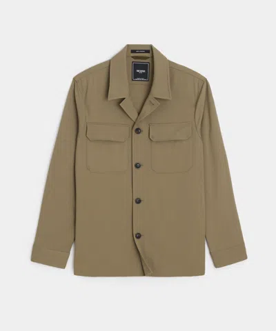 Todd Snyder Gabardine Spread Collar Overshirt In Brown