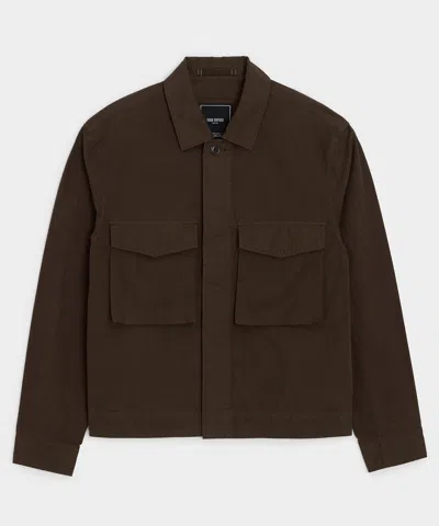 Todd Snyder Garment-dyed Poplin Jacket In Dark Mocha In Brown