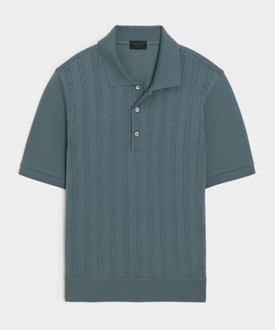 Todd Snyder Grant Polo In Dusty Horizon In Transparent