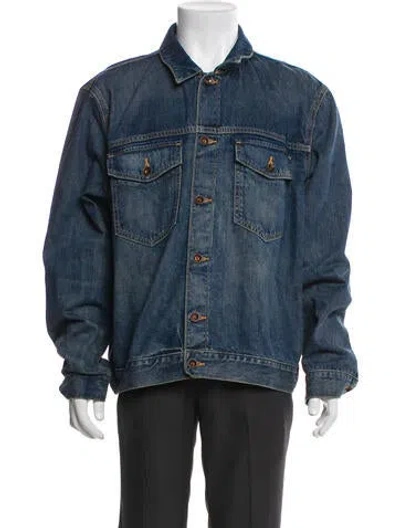 Pre-owned Todd Snyder Graphic Print Denim Jacket In Blue