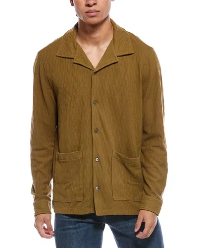 Todd Snyder Green Multi Textured Knit Guayabera Shirt