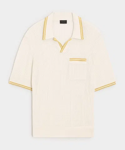 Todd Snyder Harbor Montauk Sweater Polo In Bisque In White