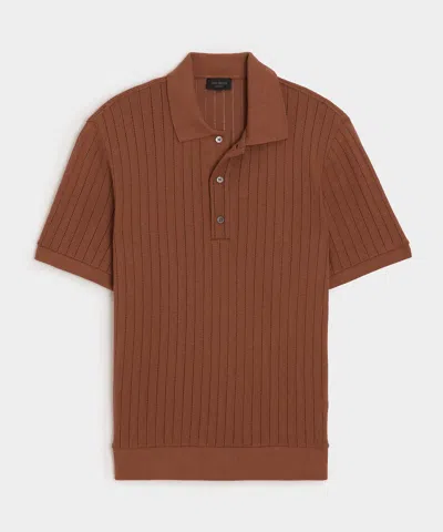 Todd Snyder Hemingway Polo In Foundry Red In Brown