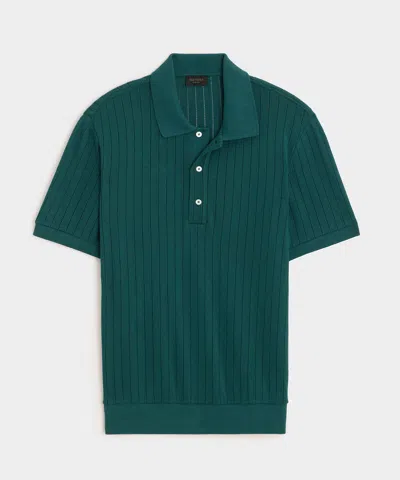 Todd Snyder Hemingway Polo In Teal Noir In Green