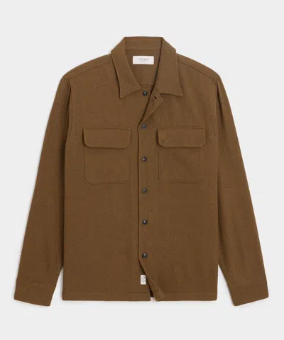 Todd Snyder Herringbone Long Sleeve Shirt In Brown