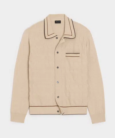 Todd Snyder Holborn Sweater Polo In Chalk Mark In Brown