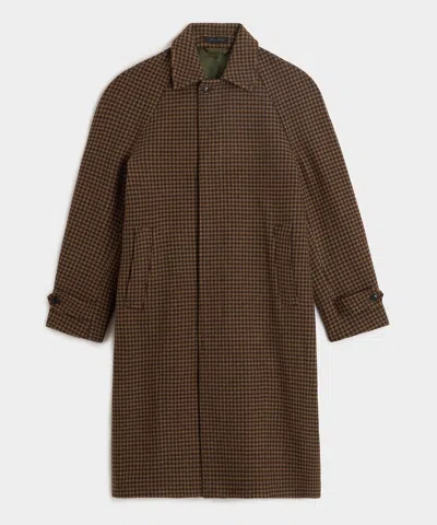 Todd Snyder Houndstooth Balmacaan In Dark Brown