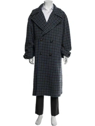 Pre-owned Todd Snyder Houndstooth Print Coat In Gray