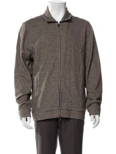 Pre-owned Todd Snyder Houndstooth Print Jacket In Brown