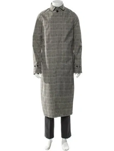 Pre-owned Todd Snyder Houndstooth Print Overcoat In Black