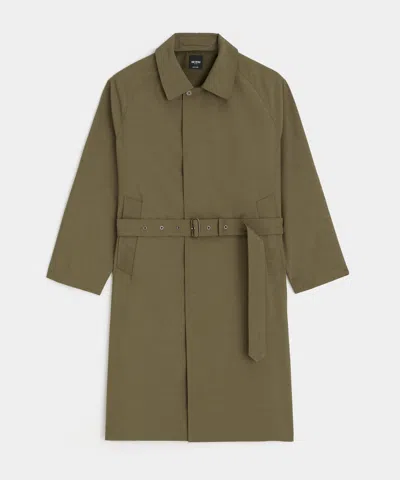 Todd Snyder Italian Belted Balmacaan Trench Coat In Green