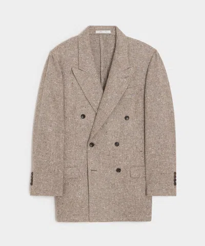 Todd Snyder Italian Cashmere Donegal Double-breasted Wythe Jacket In Taupe In Gray