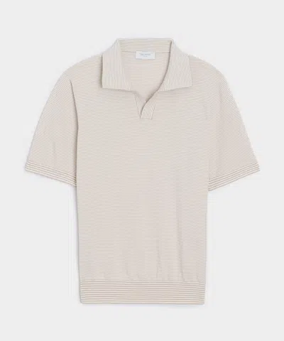 Italian Cotton Montauk Sweater Polo In Beige In Gray from Todd Snyder
