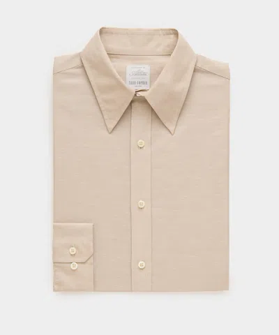 Todd Snyder Italian Cotton-linen Long Point Collar Dress Shirt In Beige In Neutral