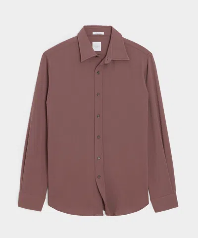 Todd Snyder Italian Crepe Wool Shirt In Mauve In Pink