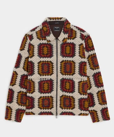 Todd Snyder Italian Crochet Full-zip Jacket In Multi In Brown