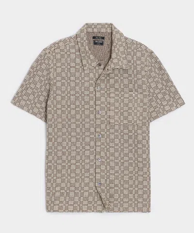 Todd Snyder Italian Crosshatch Knit Shirt In Brown