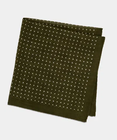 Todd Snyder Italian Dot Pocket Square In Olive In Green