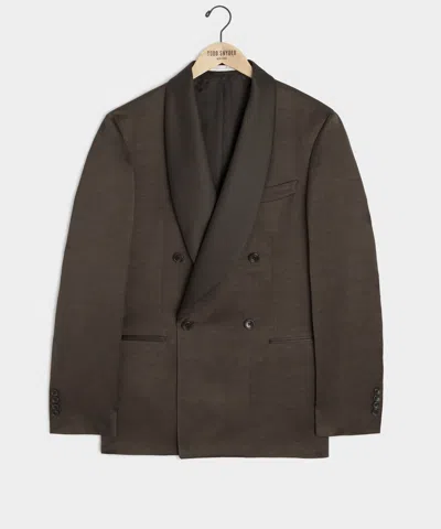 Todd Snyder Italian Double-breasted Shawl Tuxedo Jacket In Brown