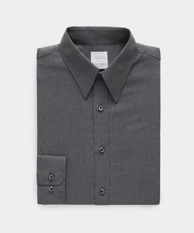 Todd Snyder Italian Featherweight Flannel Long Point Collar Dress Shirt In Charcoal In Gray