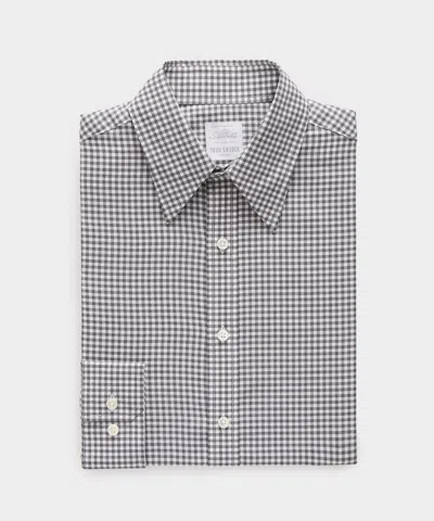 Todd Snyder Italian Featherweight Flannel Long Point Collar Dress Shirt In Charcoal Plaid In Multi