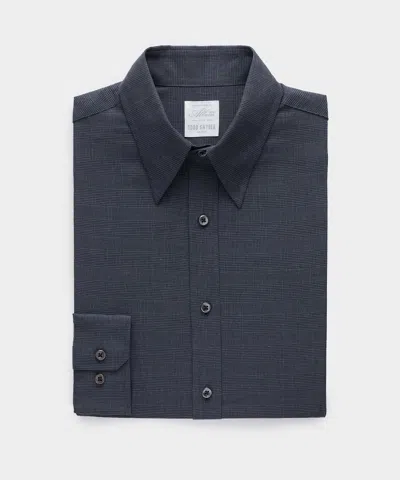 Todd Snyder Italian Featherweight Flannel Long Point Collar Dress Shirt In Navy In Blue