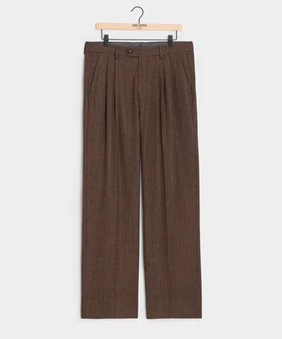 Todd Snyder Italian Flannel Herringbone Wythe Trouser In Brown