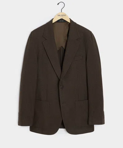 Todd Snyder Italian Flannel Houndstooth Madison Jacket In Olive In Burgundy