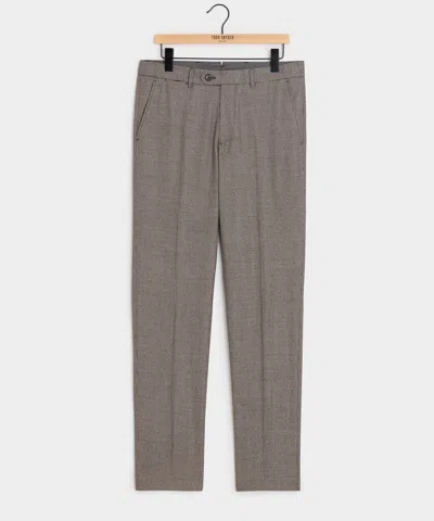 Todd Snyder Italian Flannel Houndstooth Sutton Trouser In Cream In Gray