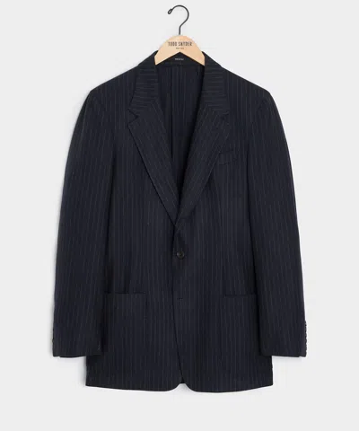 Todd Snyder Italian Flannel Pinstripe Wythe Sport Coat In Navy In Black