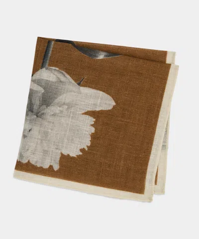 Todd Snyder Italian Floral Pocket Square In Brown