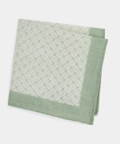 Todd Snyder Italian Geo Pocket Square In Mint In Green
